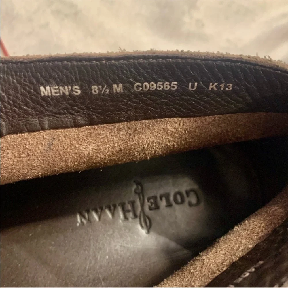 Cole Haan Dress Shoes Men Sz 8.5 Suede Leather Brown Suede Leather Lace-Up